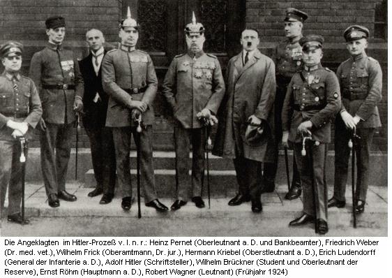 Die Angeklagten im Hitler-Prozess